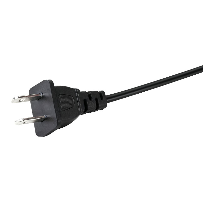 Americká standardní 2kolíková plochá zástrčka 2kolíkový kulatý napájecí kabel