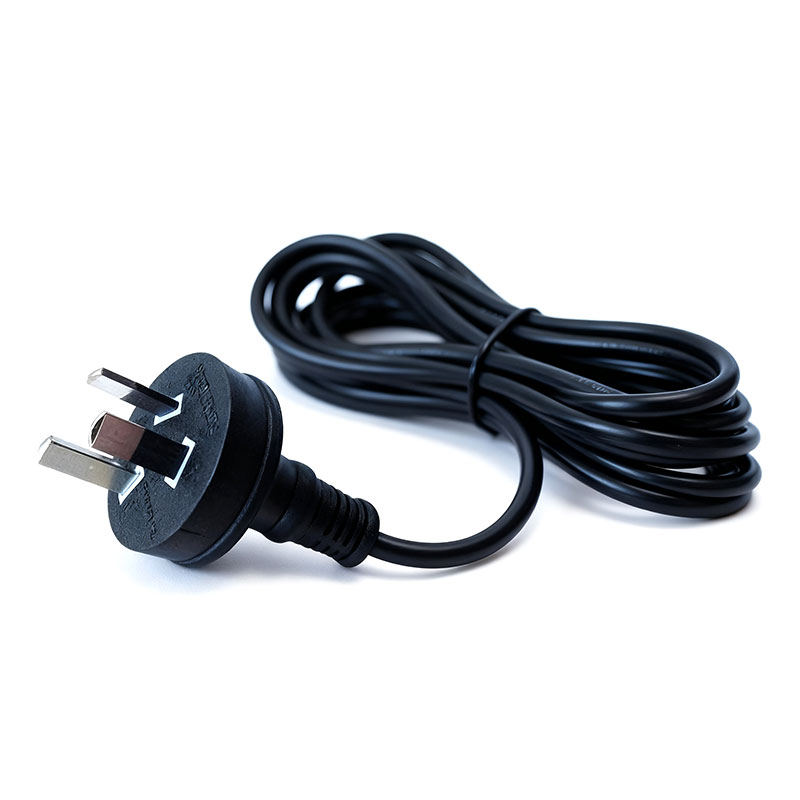 Černý australský standardní 3kolíkový napájecí kabel